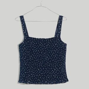 Vintage Inspired Madewell Lucie Smocked Tank in Bandana Flower print